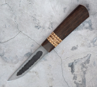 Малый Якутский нож из булатной стали купить на сайте koval-knife.shop